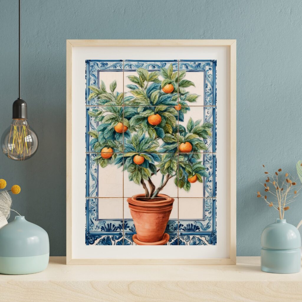 Azulejo Orange Tree Poster